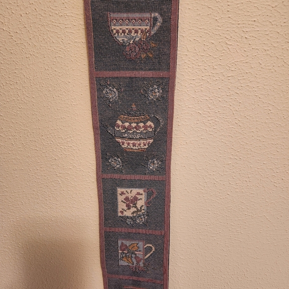 Vintage Teacup And Teapot Tapestry 36" Tea Cup Tea Pot - Picture 2 of 6